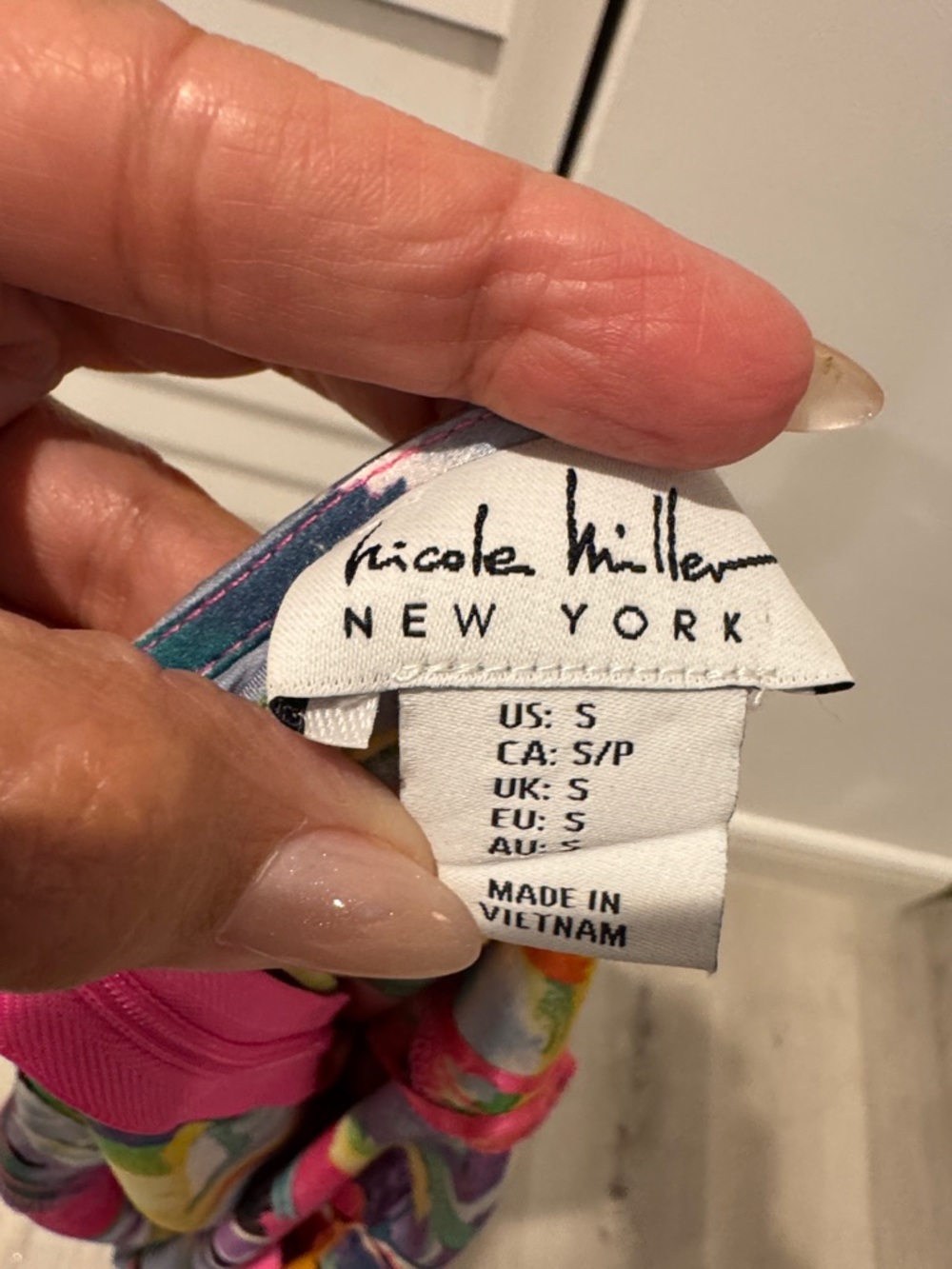 Nicole Miller Tropical Slip Maxi Dress in Pink, Orange, Yellow, Green, Blue - Picture 7 of 11